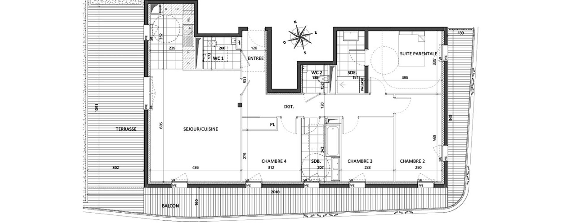 Appartement T5 de 113,74 m2 &agrave; Rueil-Malmaison Buzenval