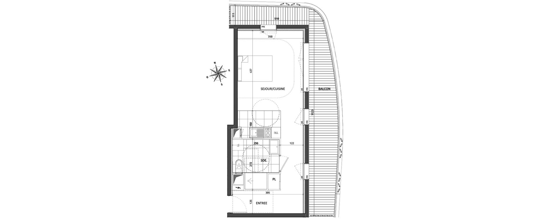 Appartement T1 de 35,54 m2 &agrave; Rueil-Malmaison Buzenval