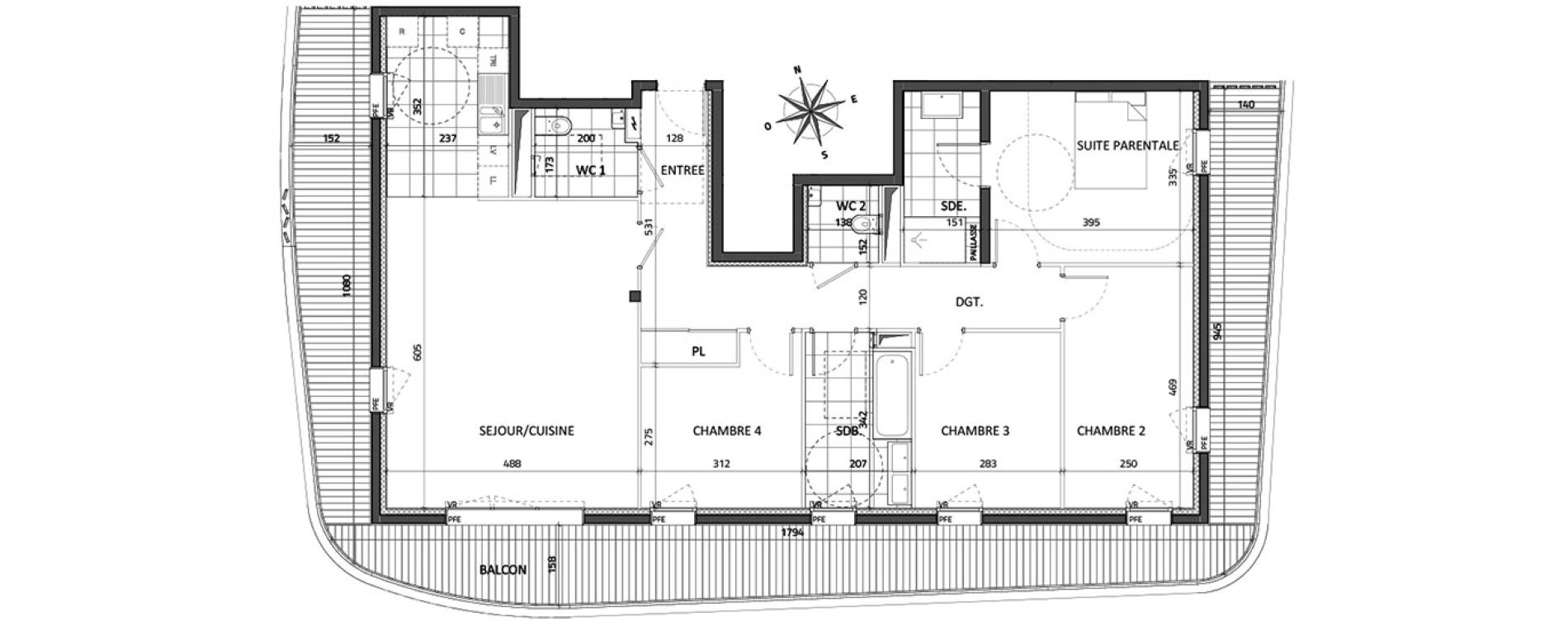 Appartement T5 de 114,26 m2 &agrave; Rueil-Malmaison Buzenval