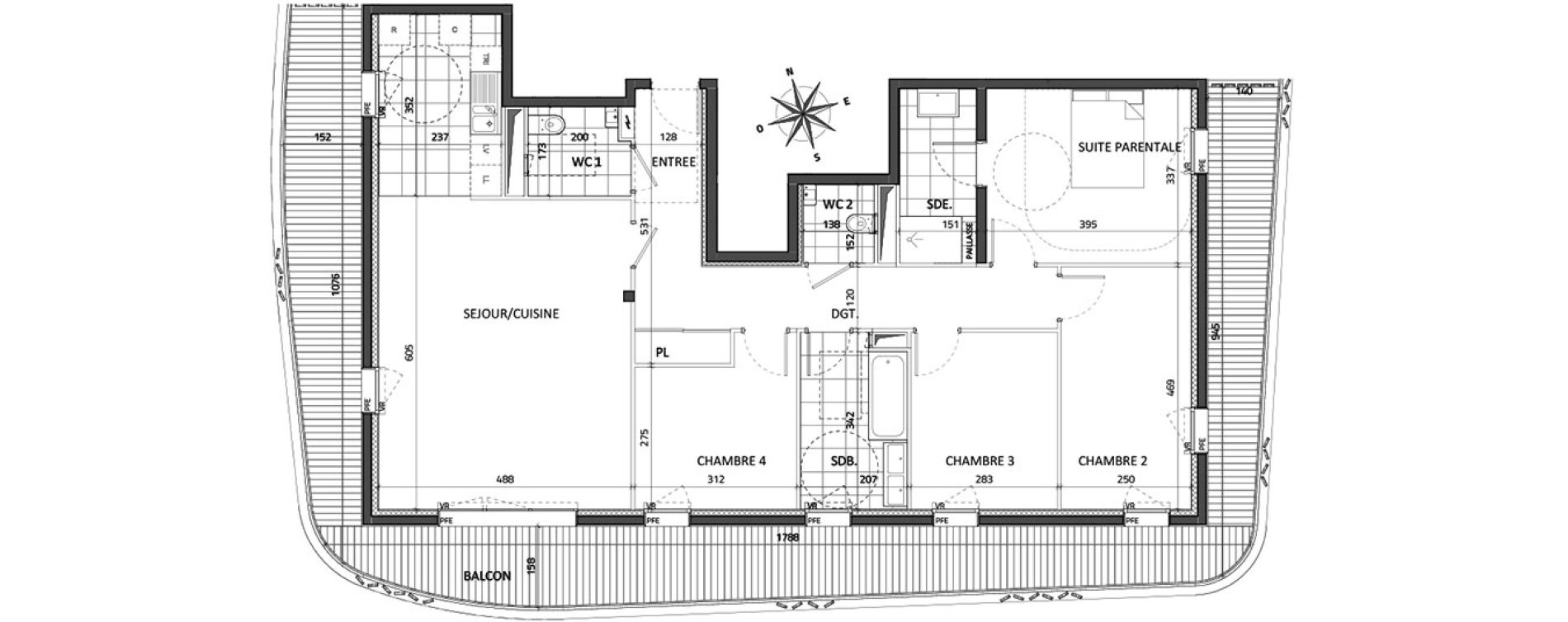 Appartement T5 de 114,37 m2 &agrave; Rueil-Malmaison Buzenval