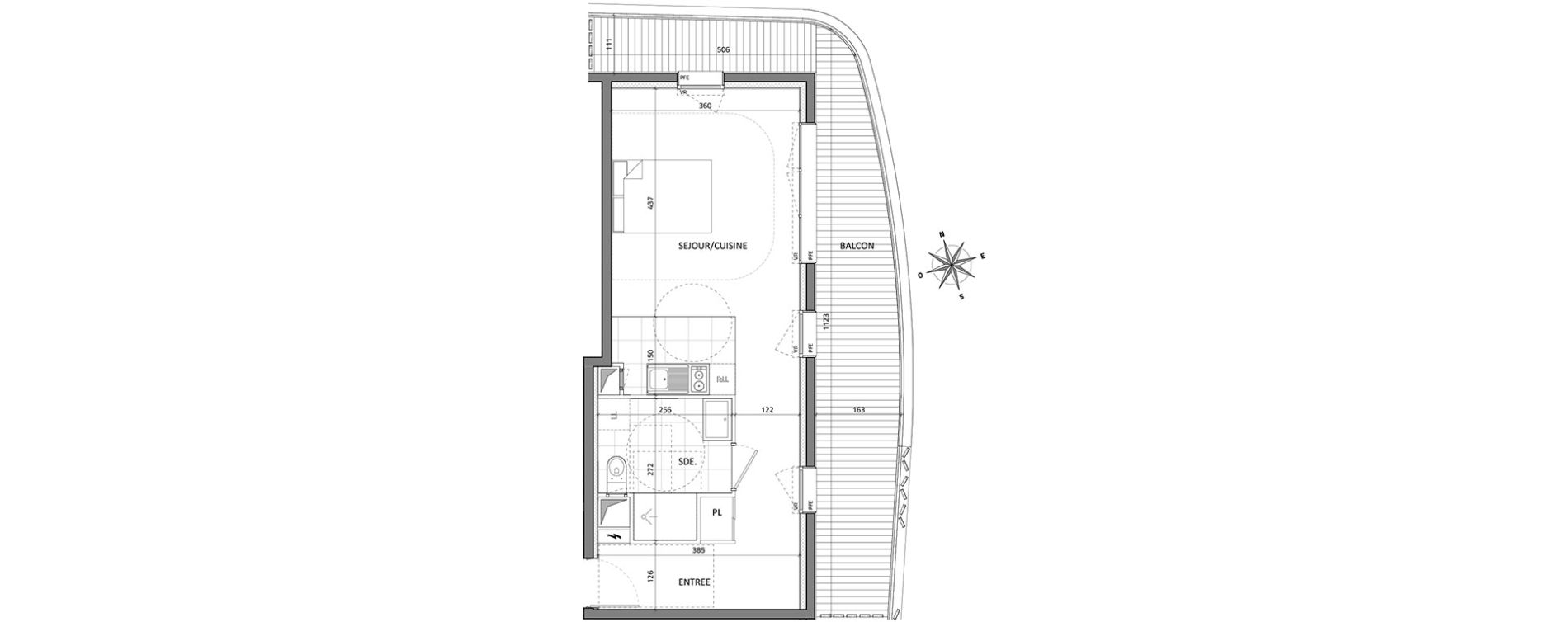 Appartement T1 de 36,65 m2 &agrave; Rueil-Malmaison Buzenval
