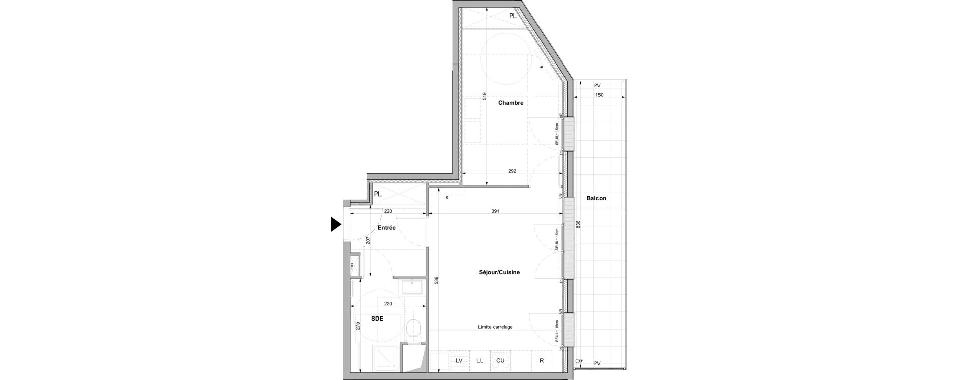 Appartement T2 de 45,50 m2 &agrave; Rueil-Malmaison Plaine - gare