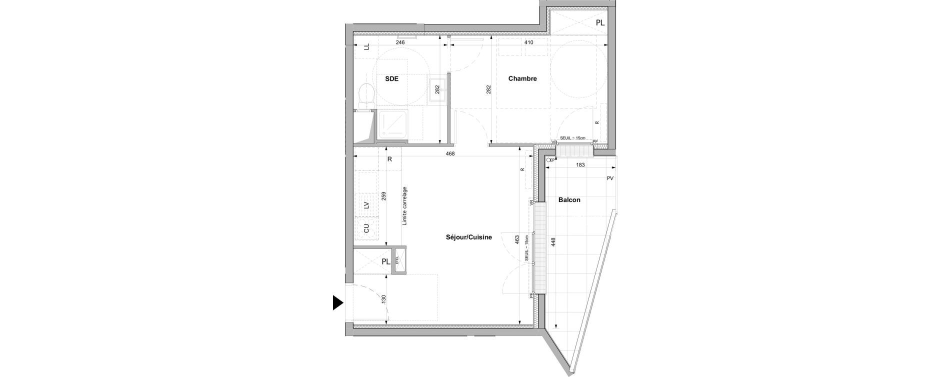 Appartement T2 de 40,10 m2 &agrave; Rueil-Malmaison Plaine - gare