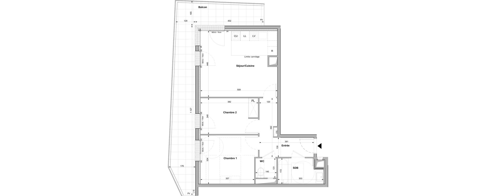 Appartement T3 de 57,00 m2 &agrave; Rueil-Malmaison Plaine - gare