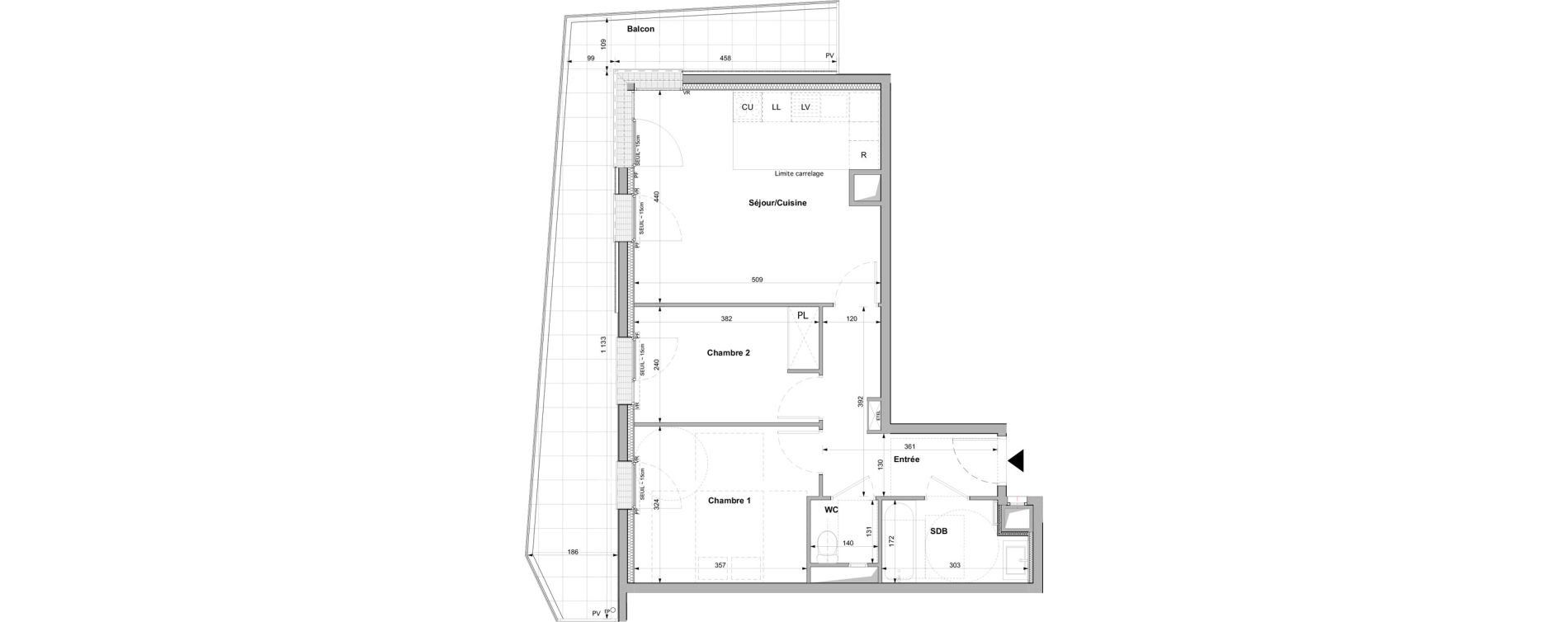 Appartement T3 de 57,00 m2 &agrave; Rueil-Malmaison Plaine - gare