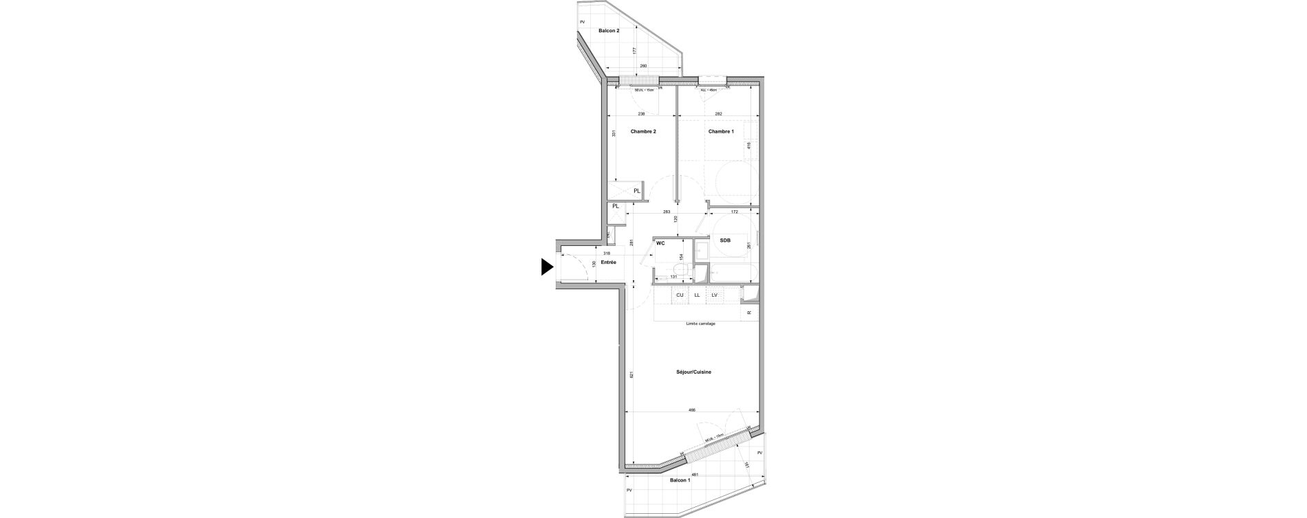 Appartement T3 de 62,50 m2 &agrave; Rueil-Malmaison Plaine - gare