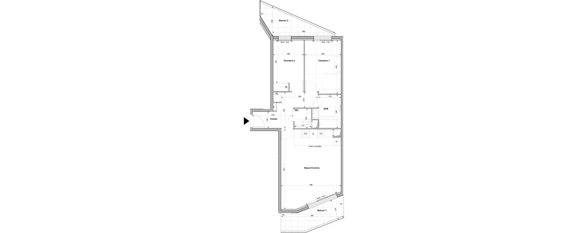 Appartement T3 de 62,50 m2 &agrave; Rueil-Malmaison Plaine - gare