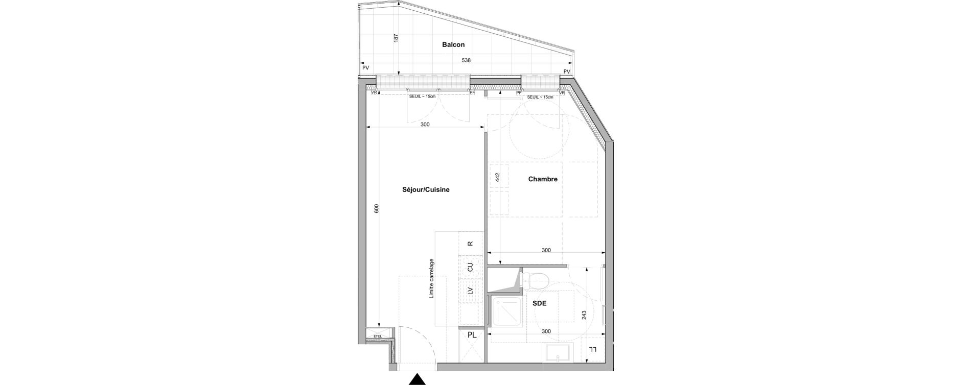 Appartement T2 de 39,10 m2 &agrave; Rueil-Malmaison Plaine - gare