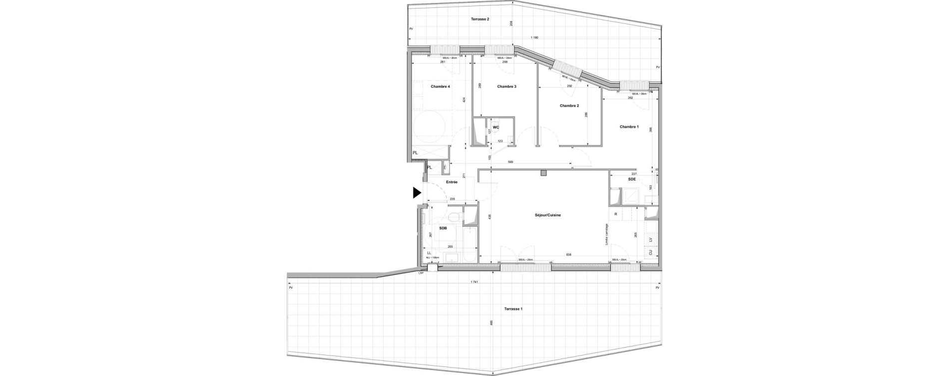 Appartement T5 de 96,40 m2 &agrave; Rueil-Malmaison Plaine - gare