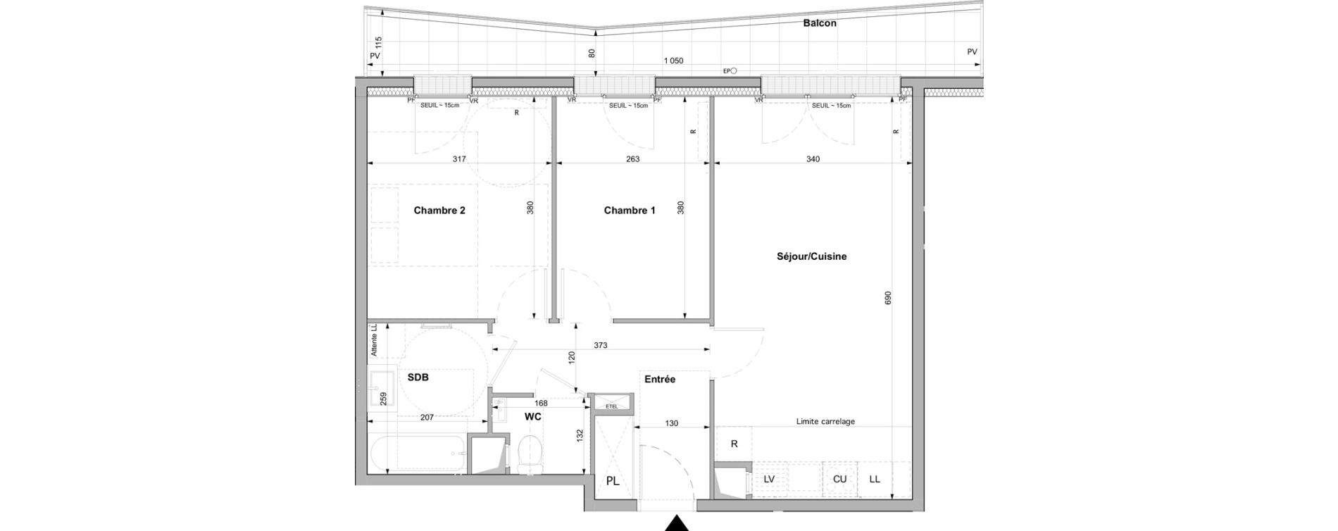 Appartement T3 de 59,90 m2 &agrave; Rueil-Malmaison Plaine - gare