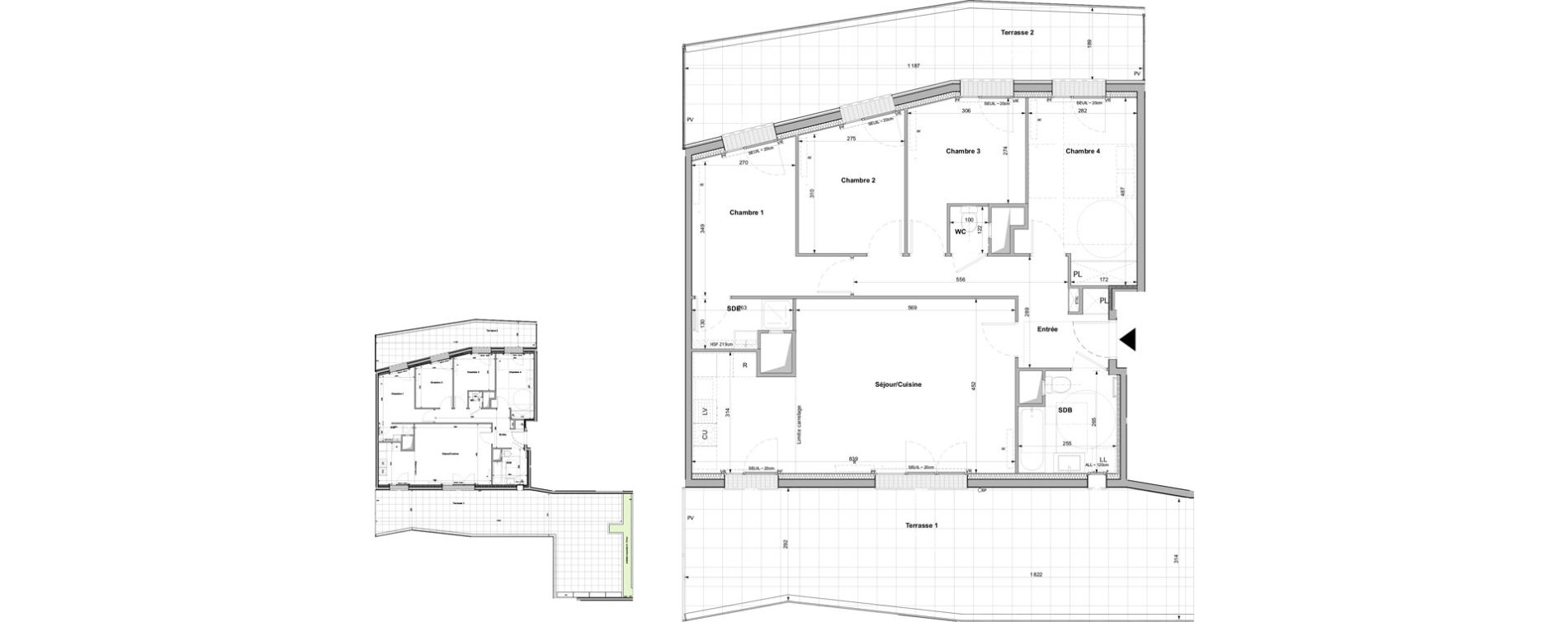 Appartement T5 de 97,50 m2 &agrave; Rueil-Malmaison Plaine - gare