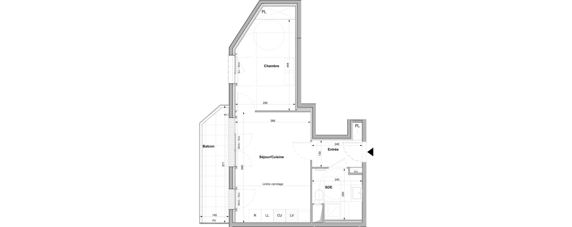 Appartement T2 de 42,10 m2 &agrave; Rueil-Malmaison Plaine - gare