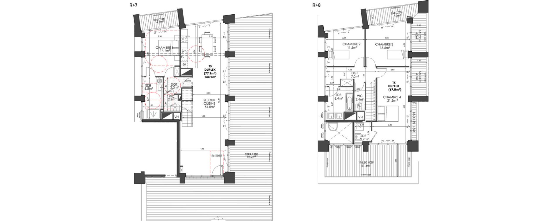 Duplex T5 de 144,90 m2 &agrave; Rueil-Malmaison L'arsenal