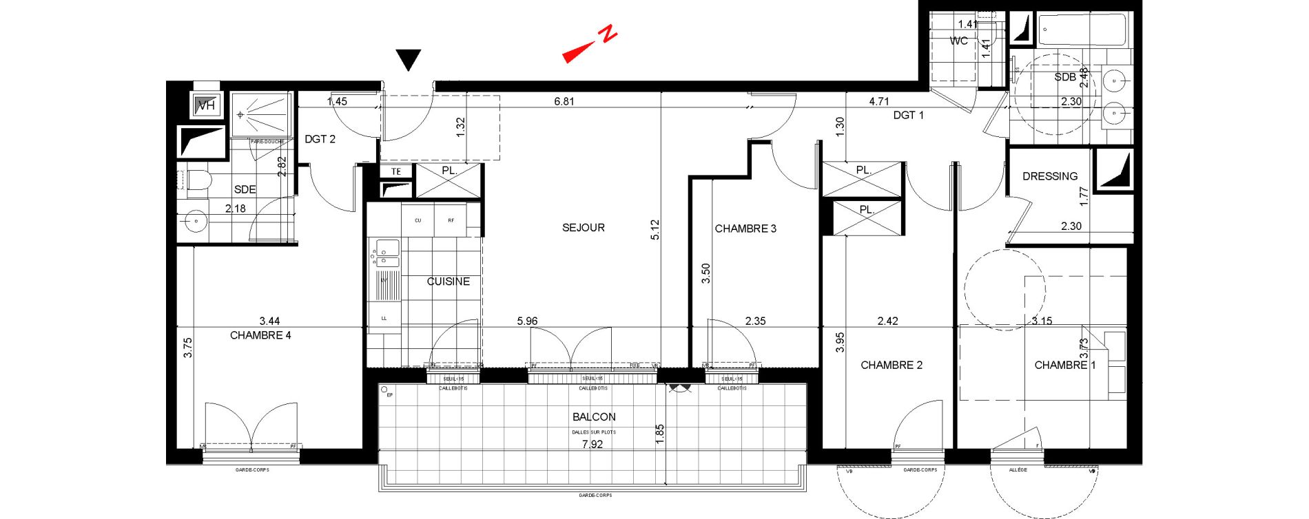 Appartement T5 de 103,42 m2 &agrave; Rueil-Malmaison Centre