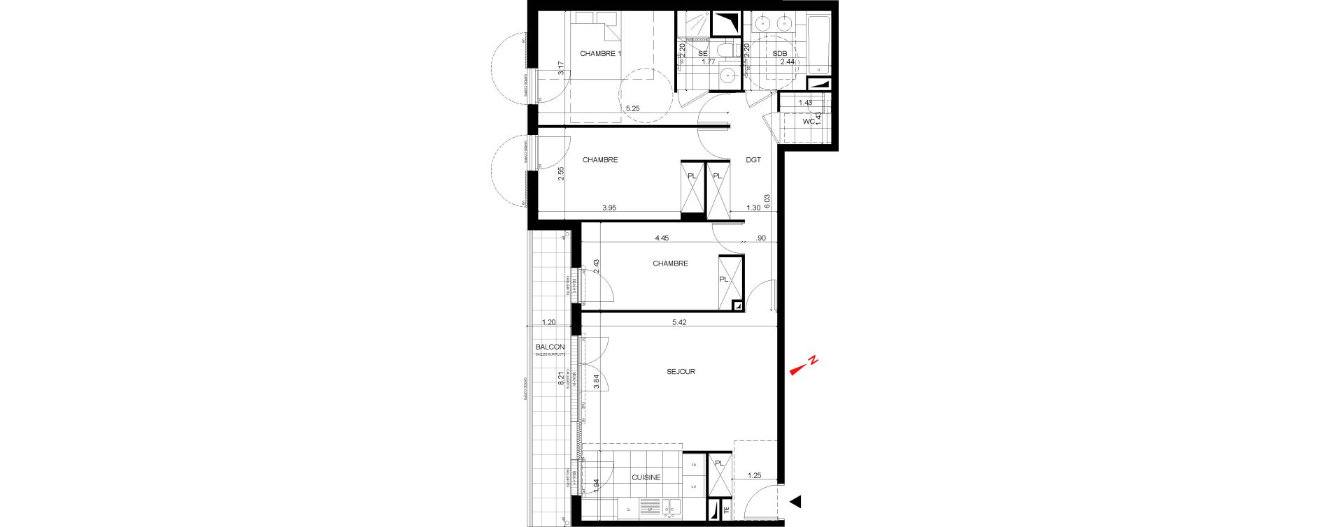 Appartement T4 de 84,91 m2 &agrave; Rueil-Malmaison Centre