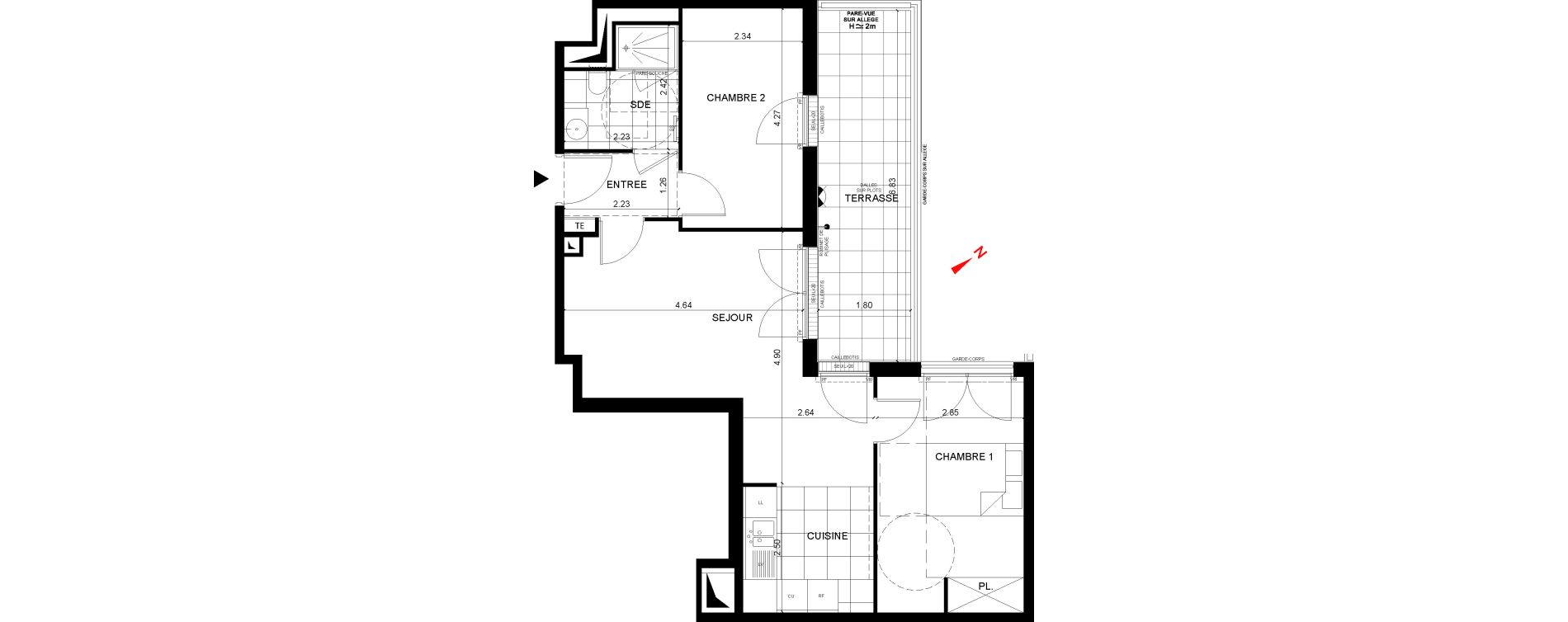 Appartement T3 de 56,30 m2 &agrave; Rueil-Malmaison Centre