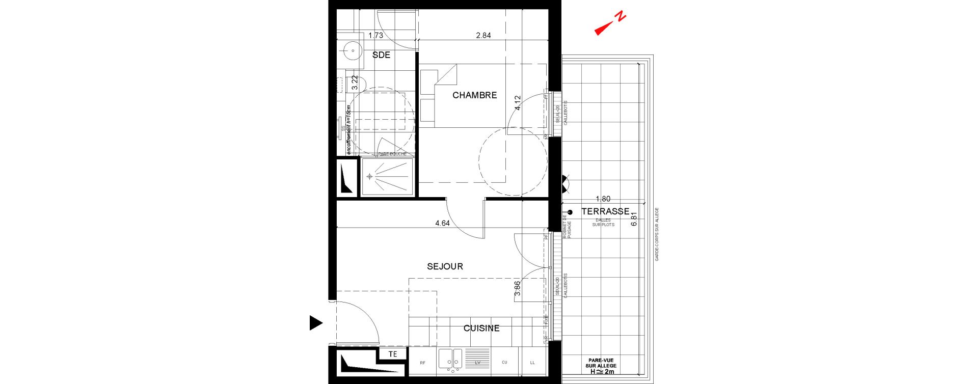 Appartement T2 de 35,24 m2 &agrave; Rueil-Malmaison Centre