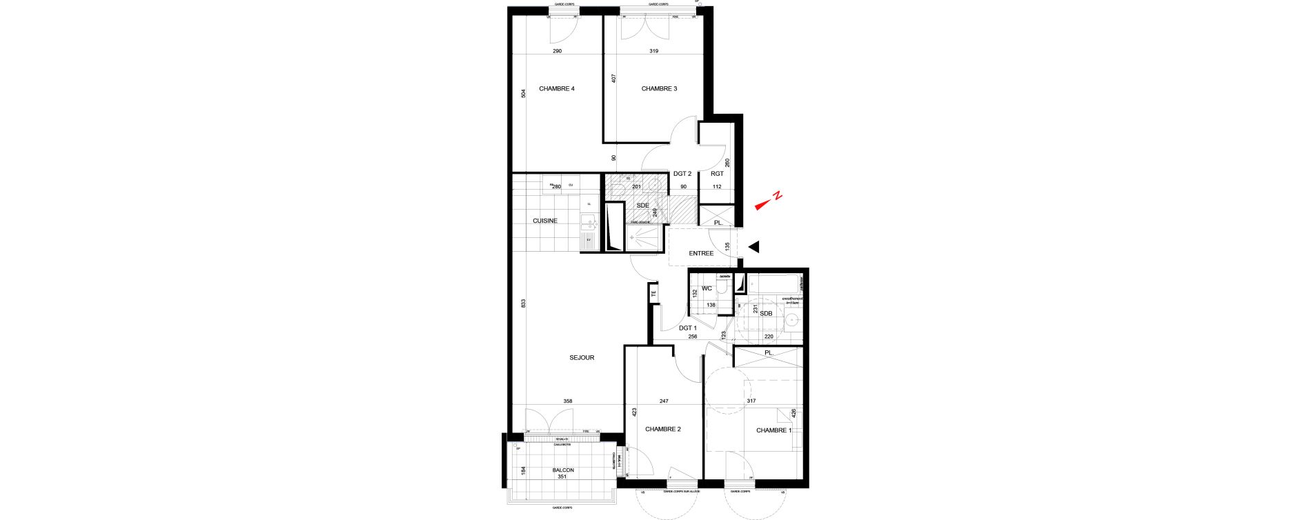 Appartement T5 de 107,15 m2 &agrave; Rueil-Malmaison Centre
