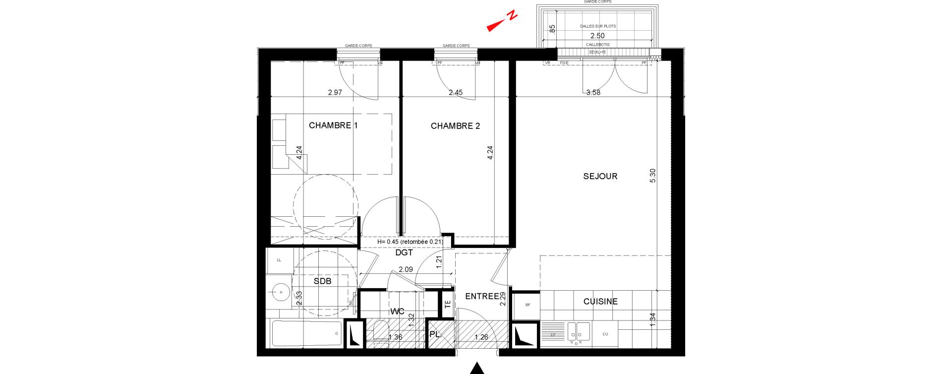 Appartement T3 de 58,57 m2 &agrave; Rueil-Malmaison Centre