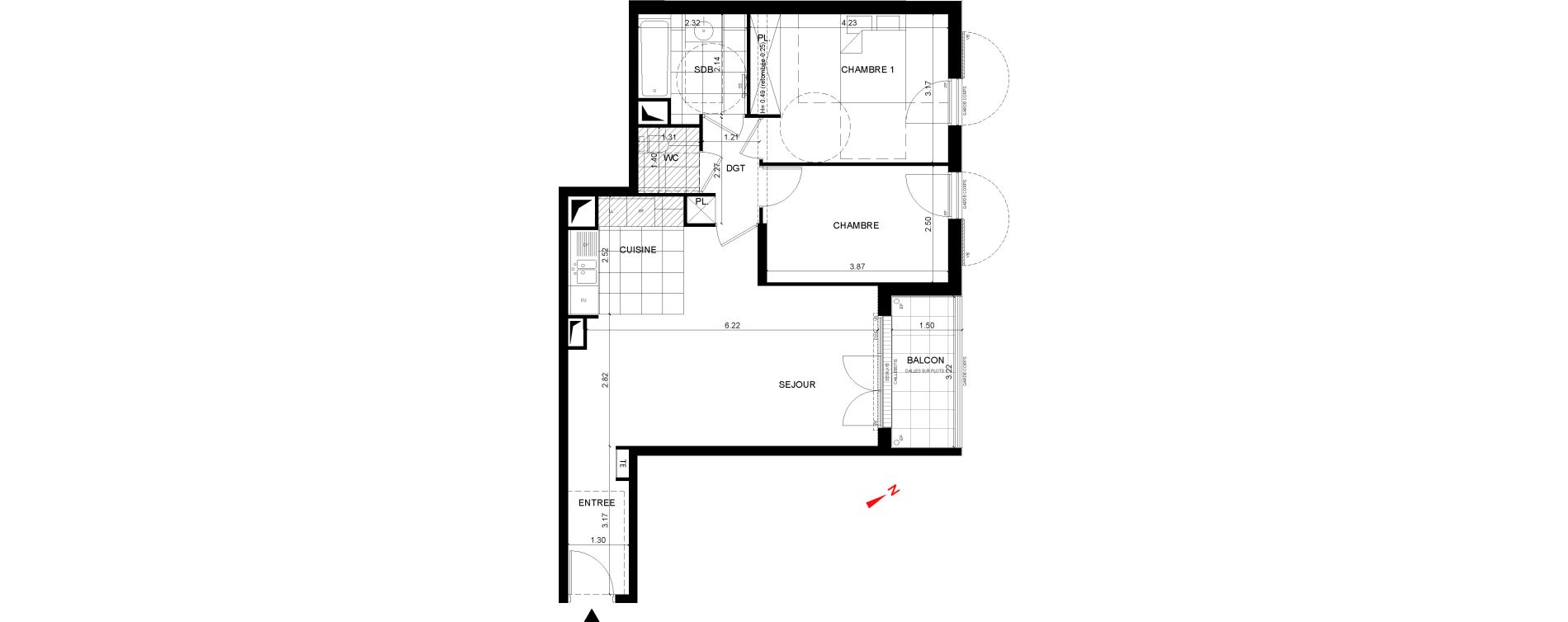 Appartement T3 de 65,02 m2 &agrave; Rueil-Malmaison Centre