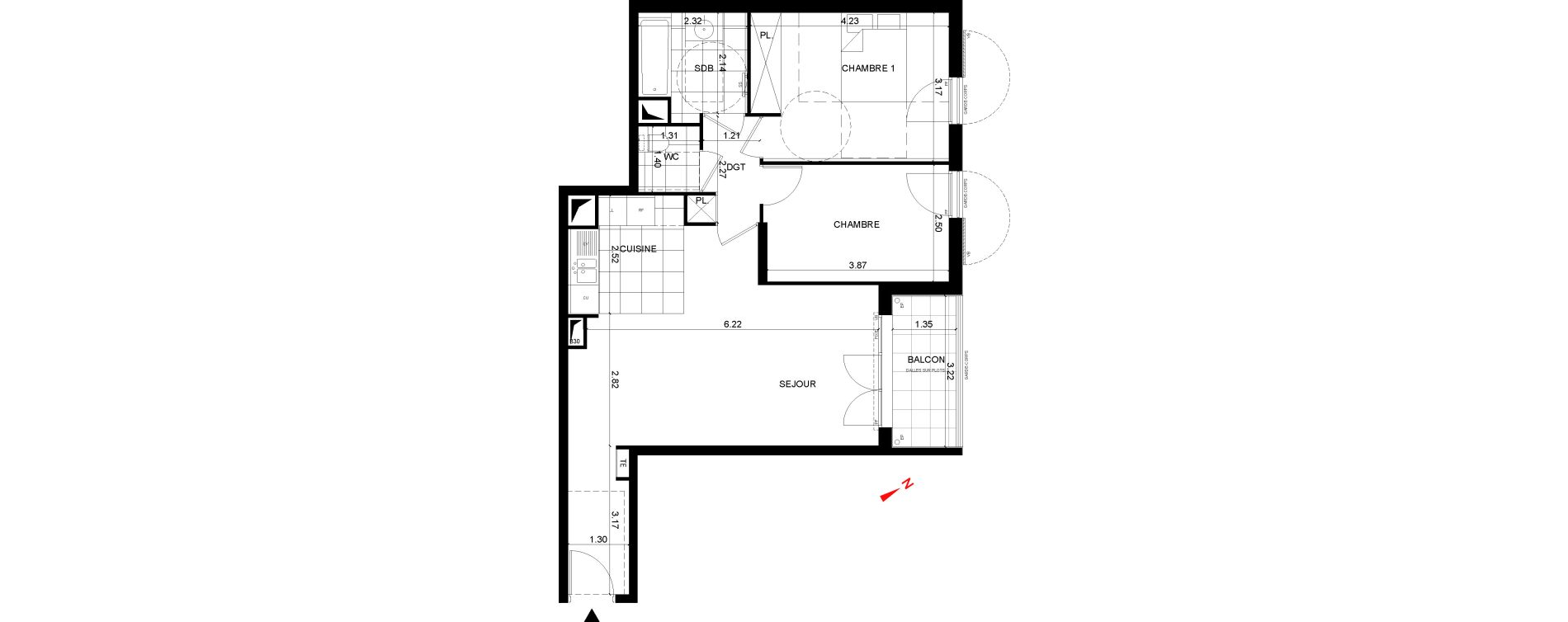 Appartement T3 de 65,02 m2 &agrave; Rueil-Malmaison Centre