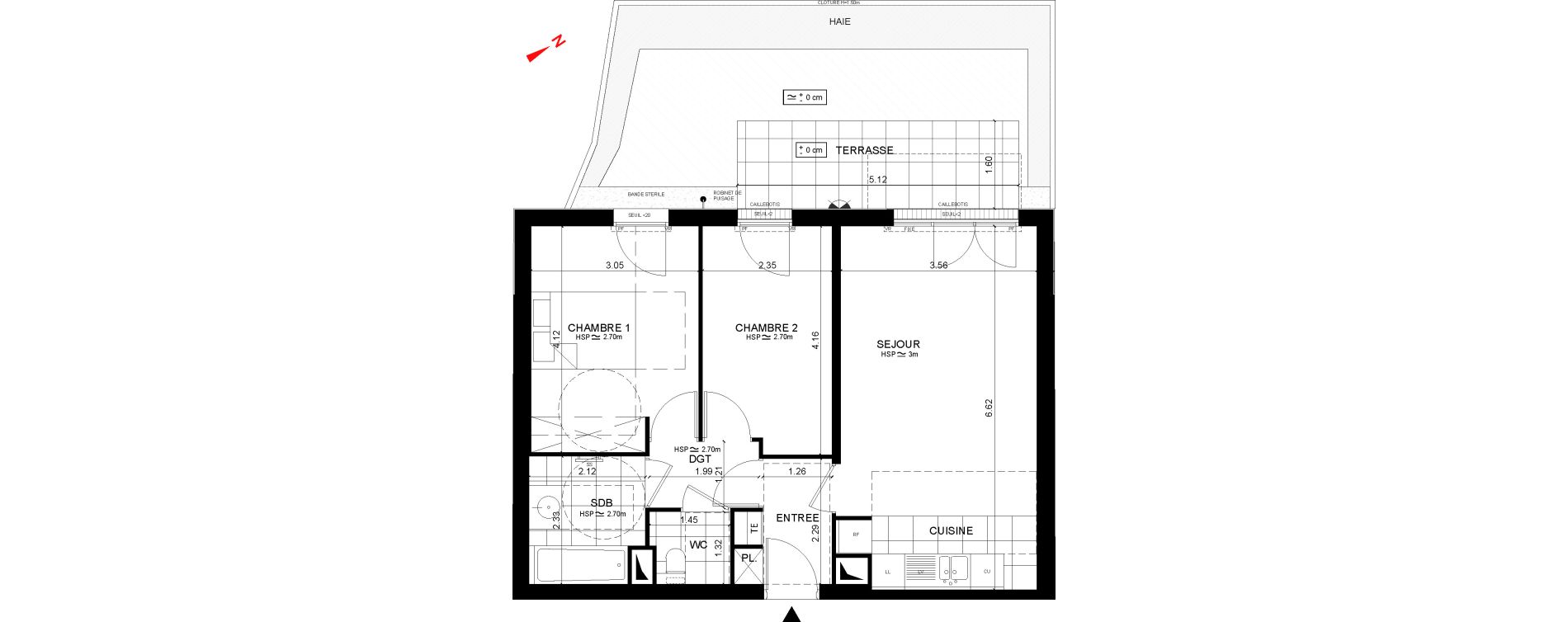 Appartement T3 de 57,39 m2 &agrave; Rueil-Malmaison Centre