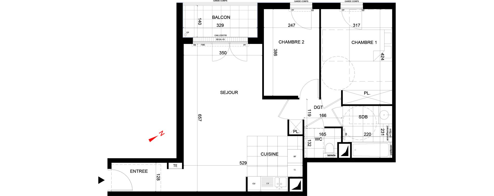 Appartement T3 de 65,24 m2 &agrave; Rueil-Malmaison Centre