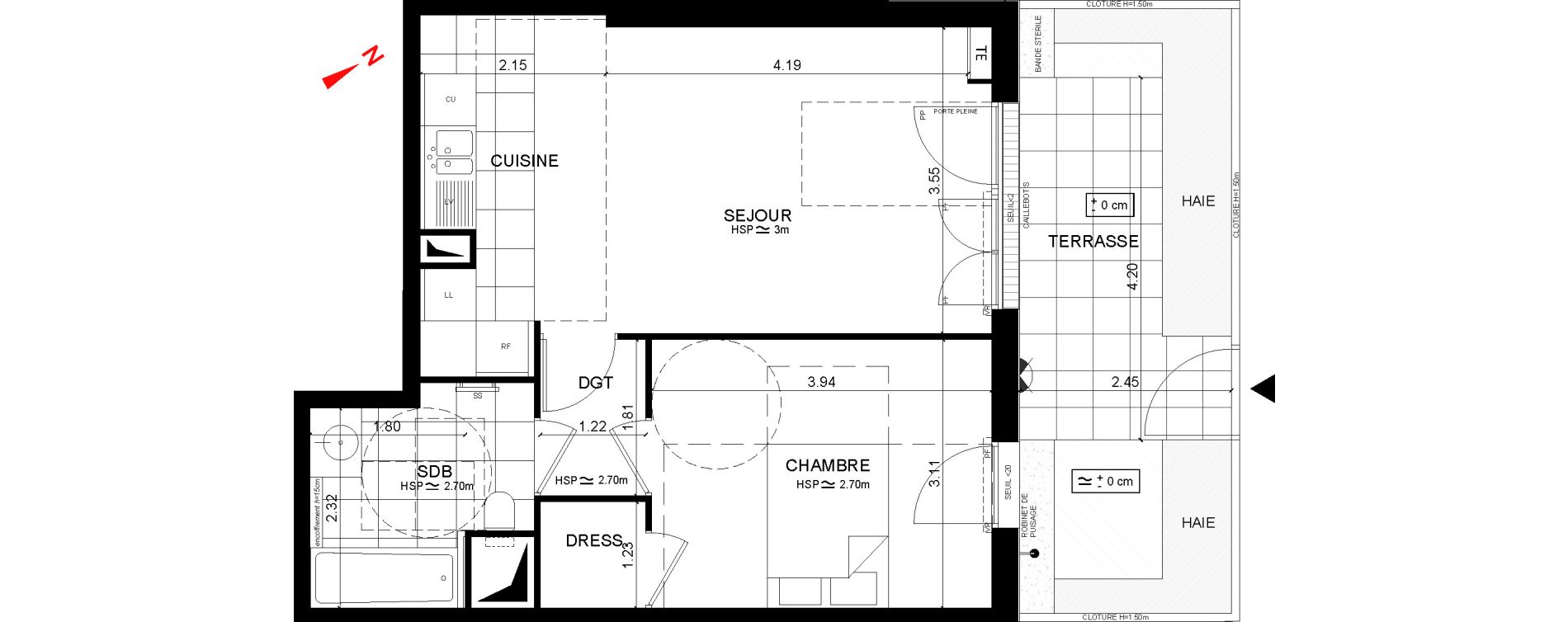Appartement T2 de 45,62 m2 &agrave; Rueil-Malmaison Centre
