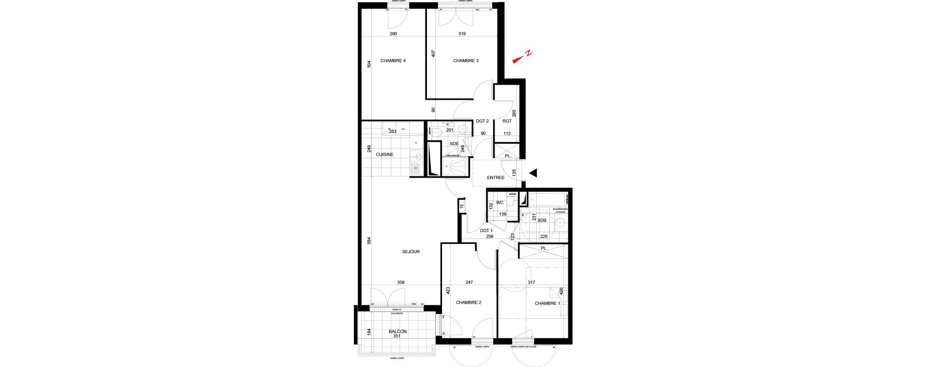 Appartement T5 de 107,15 m2 &agrave; Rueil-Malmaison Centre