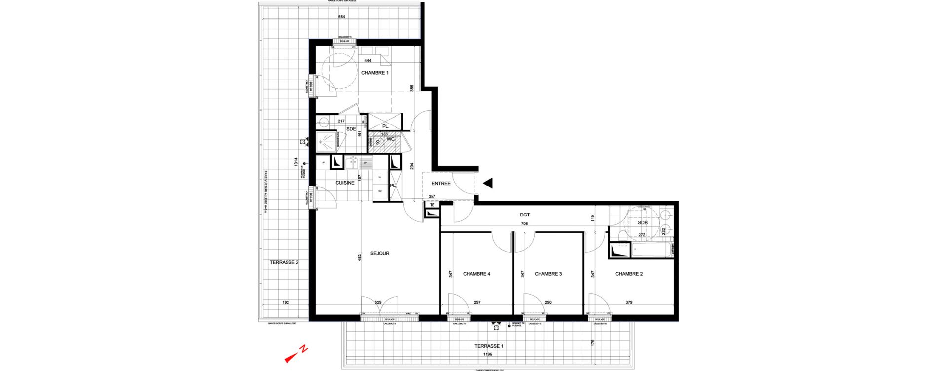 Appartement T5 de 100,12 m2 &agrave; Rueil-Malmaison Centre