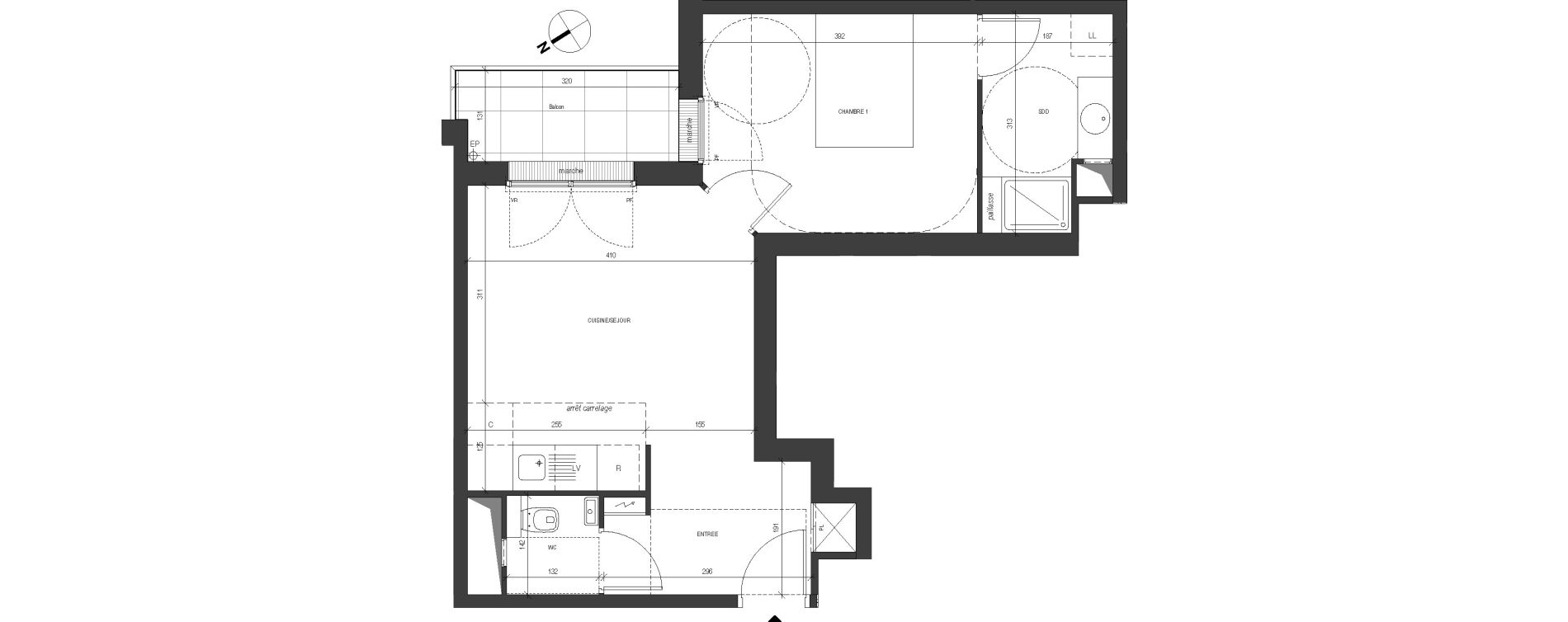 Appartement T2 de 41,59 m2 &agrave; Rueil-Malmaison Rueil sur seine