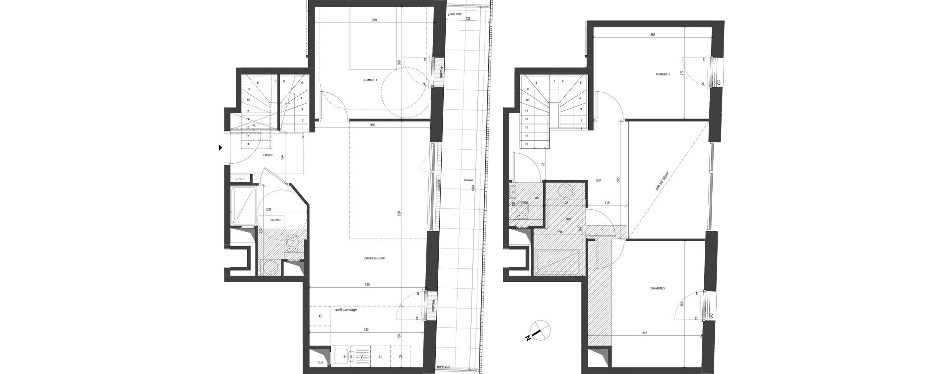 Duplex T4 de 81,15 m2 &agrave; Rueil-Malmaison Rueil sur seine