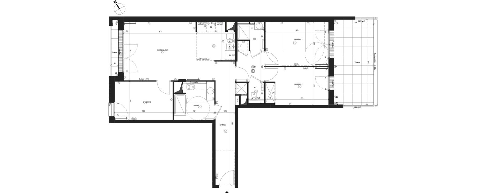 Appartement T4 de 80,42 m2 &agrave; Rueil-Malmaison Rueil sur seine