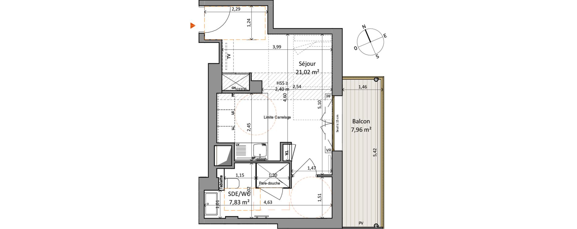 Appartement T1 de 28,85 m2 &agrave; Rueil-Malmaison L'arsenal
