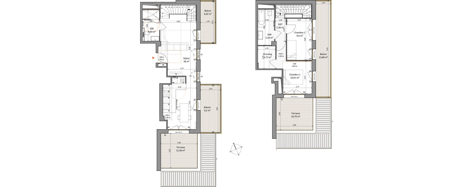 Appartement T3 de 72,86 m2 &agrave; Rueil-Malmaison L'arsenal