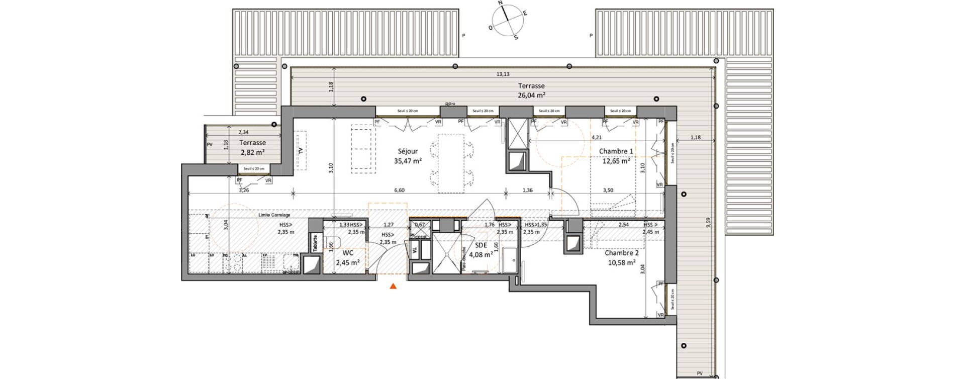 Appartement T3 de 65,23 m2 &agrave; Rueil-Malmaison L'arsenal