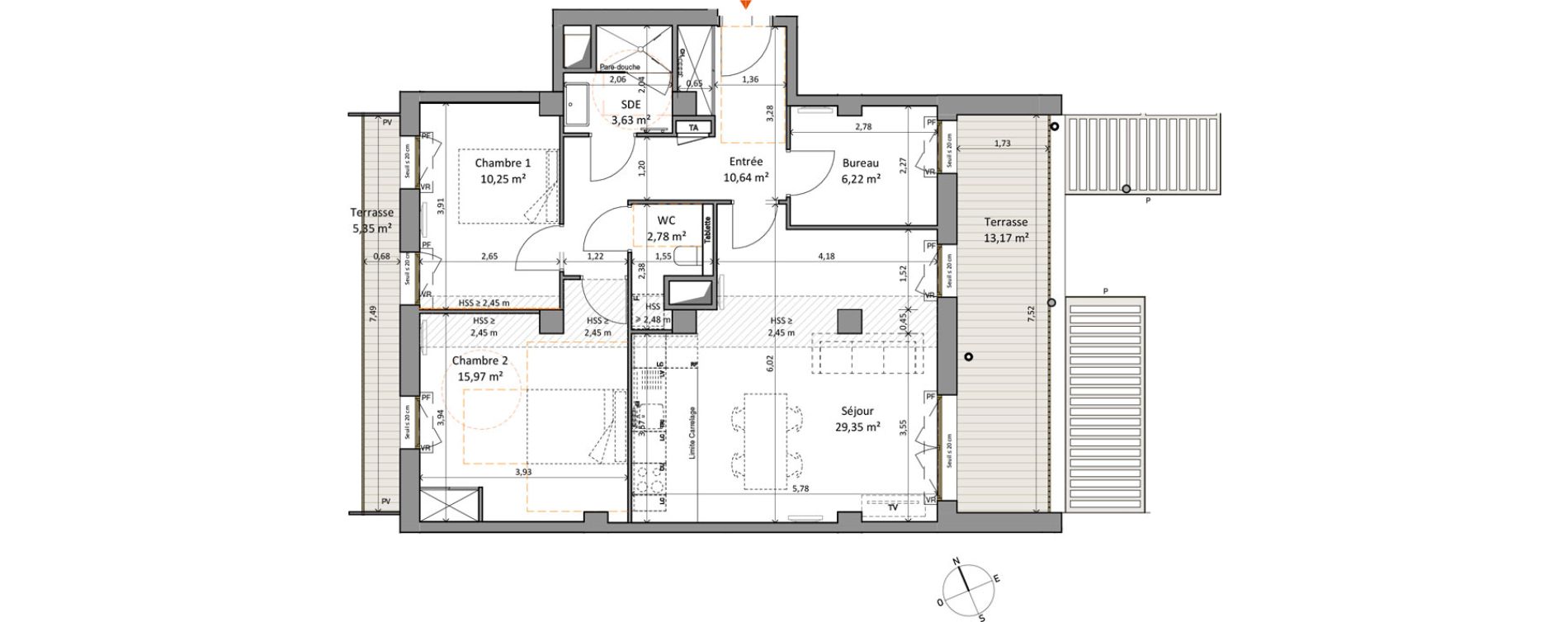 Appartement T3 de 78,84 m2 &agrave; Rueil-Malmaison L'arsenal