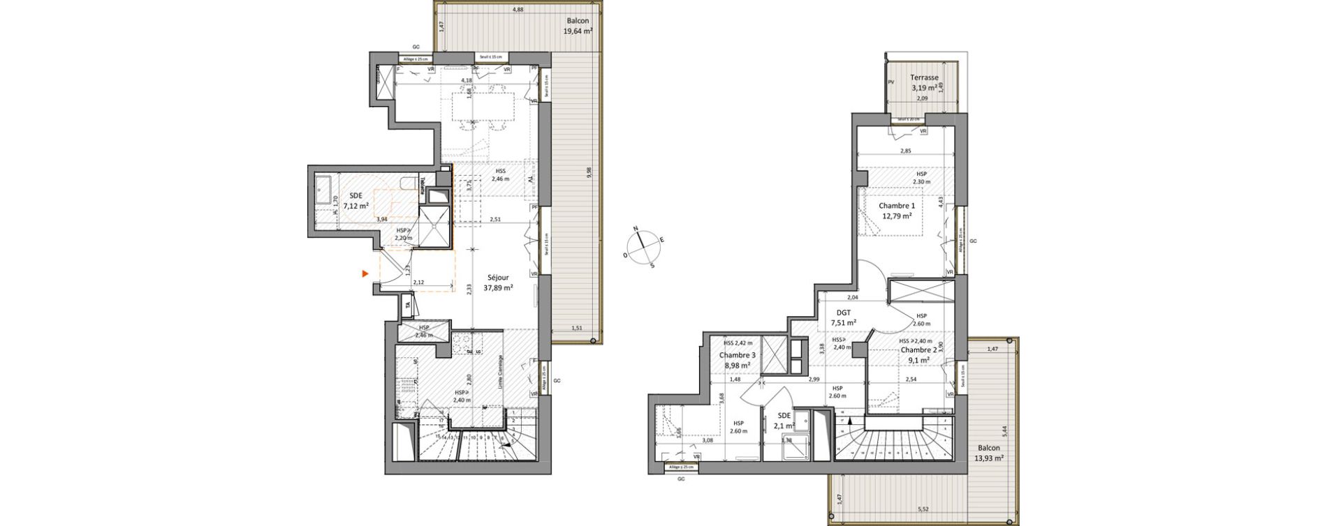 Appartement T4 de 85,49 m2 &agrave; Rueil-Malmaison L'arsenal