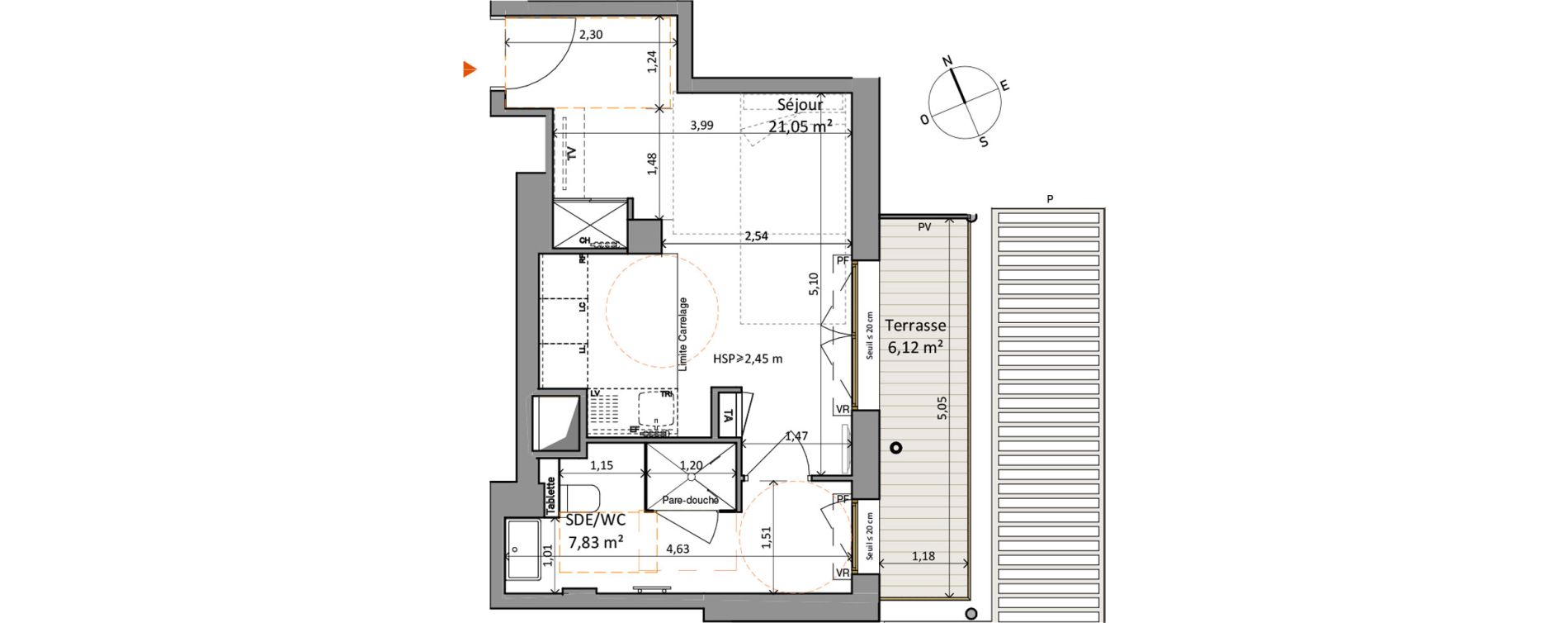Appartement T1 de 28,88 m2 &agrave; Rueil-Malmaison L'arsenal