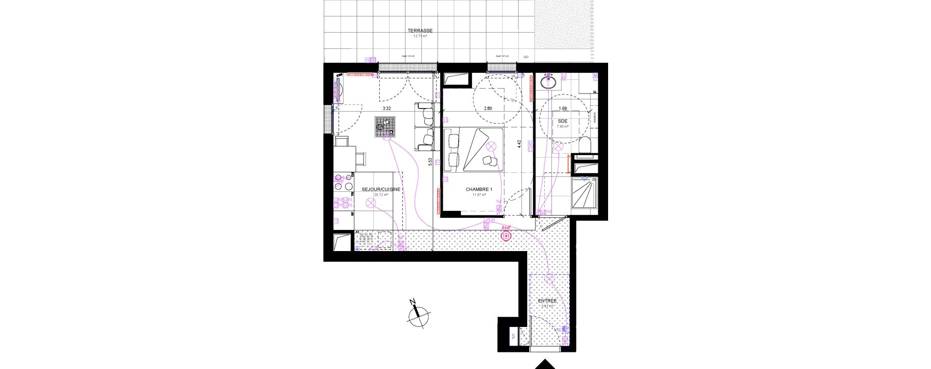 Appartement T2 de 45,86 m2 &agrave; Rueil-Malmaison Richelieu - ch&acirc;taigneraie