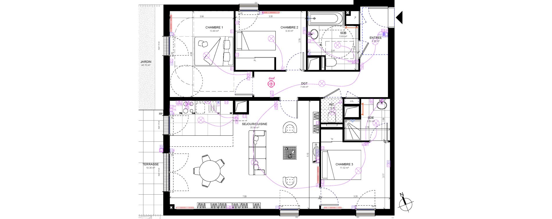 Appartement T4 de 92,22 m2 &agrave; Rueil-Malmaison Richelieu - ch&acirc;taigneraie
