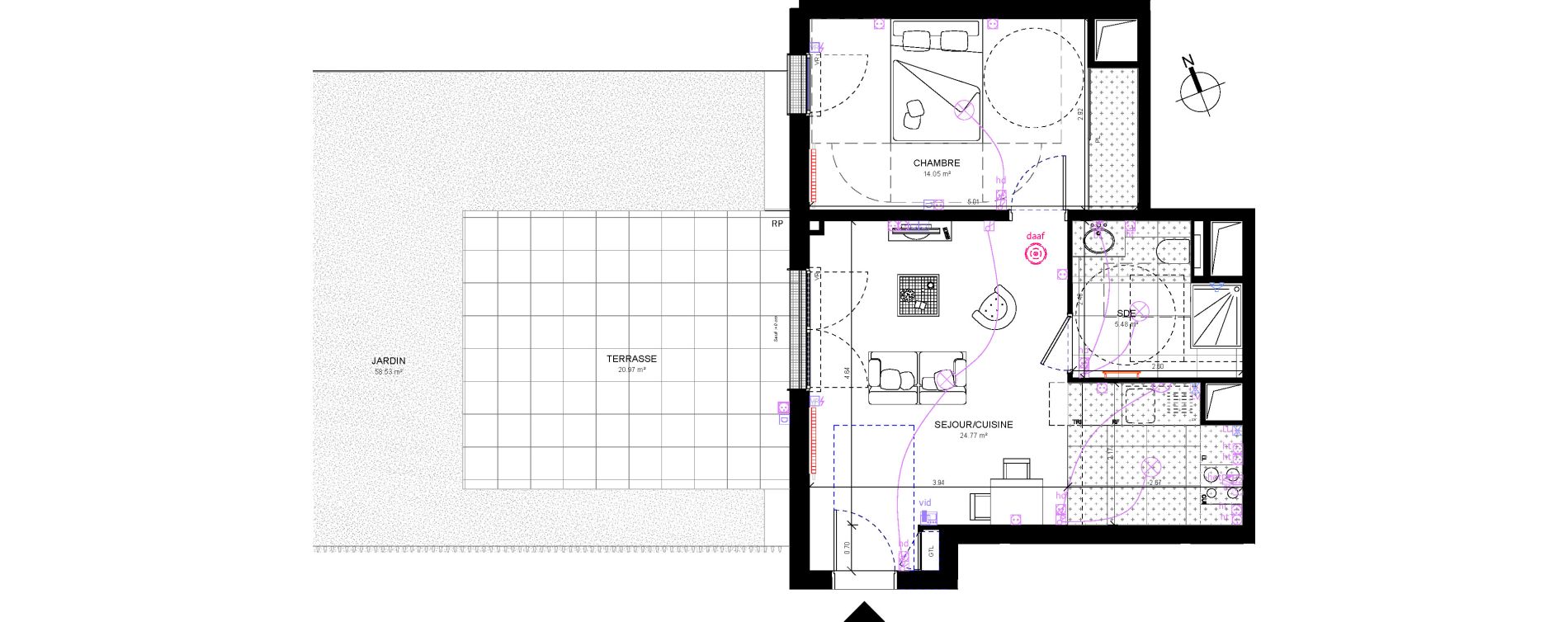 Appartement T2 de 44,30 m2 &agrave; Rueil-Malmaison Richelieu - ch&acirc;taigneraie