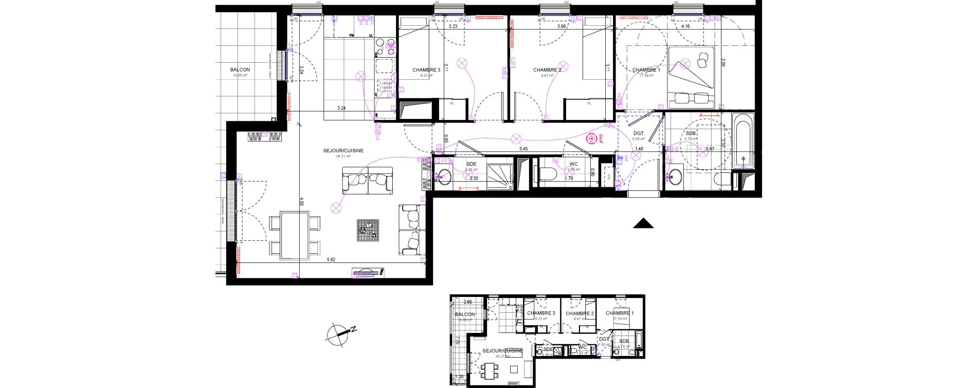 Appartement T4 de 84,57 m2 &agrave; Rueil-Malmaison Richelieu - ch&acirc;taigneraie
