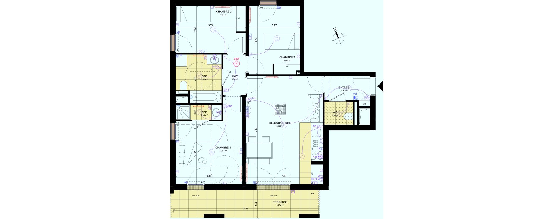 Appartement T4 de 73,83 m2 &agrave; Rueil-Malmaison Richelieu - ch&acirc;taigneraie