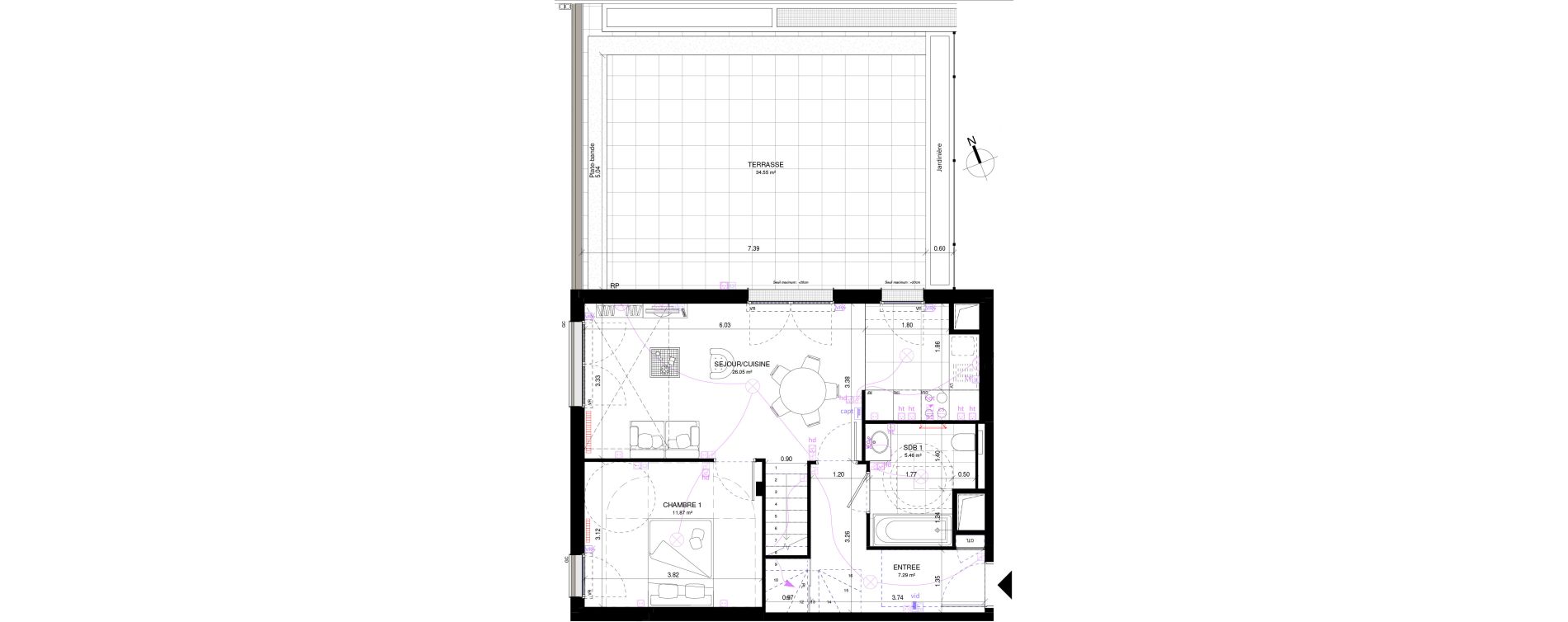 Appartement T5 de 95,11 m2 &agrave; Rueil-Malmaison Richelieu - ch&acirc;taigneraie
