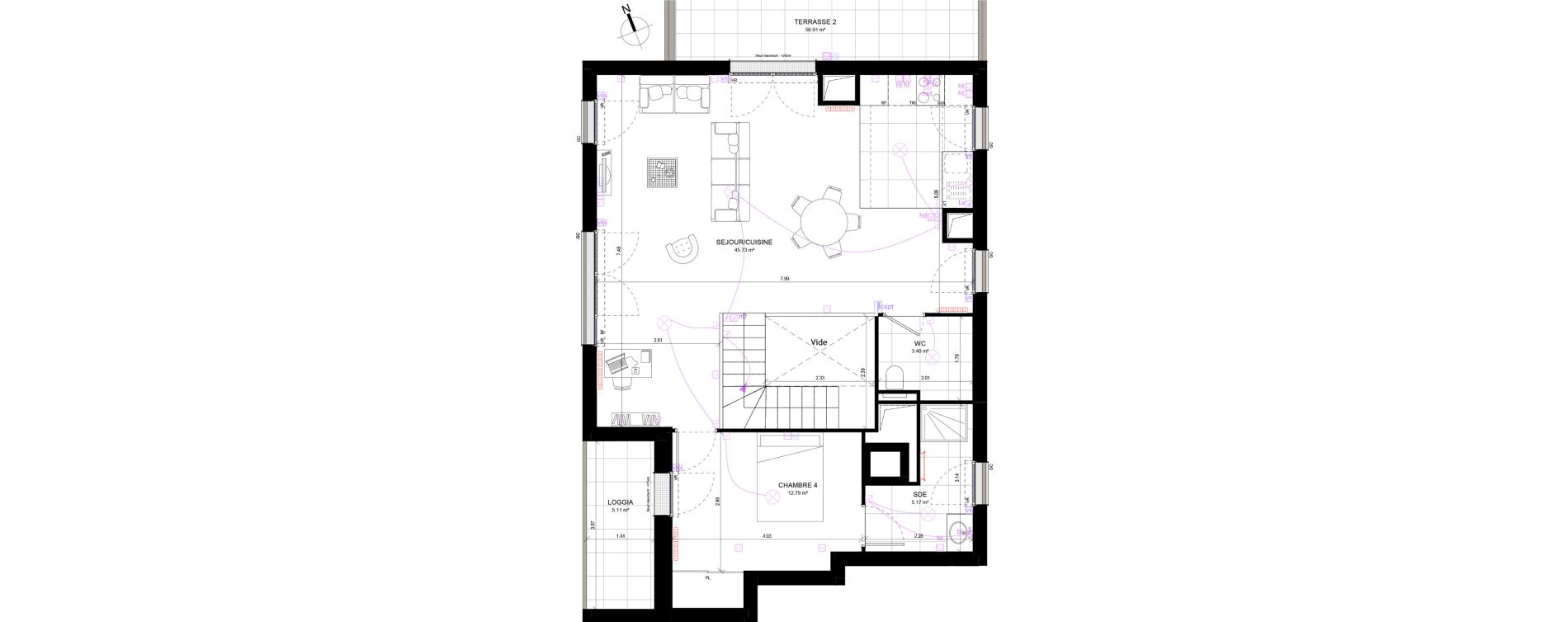 Appartement T5 de 123,23 m2 &agrave; Rueil-Malmaison Richelieu - ch&acirc;taigneraie