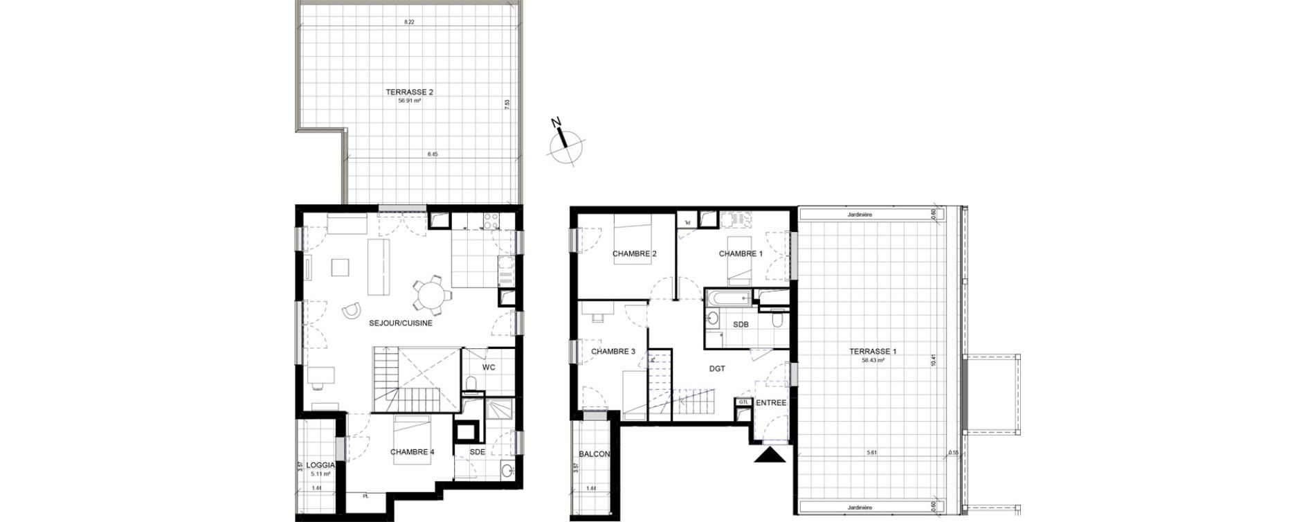 Appartement T5 de 123,23 m2 &agrave; Rueil-Malmaison Richelieu - ch&acirc;taigneraie