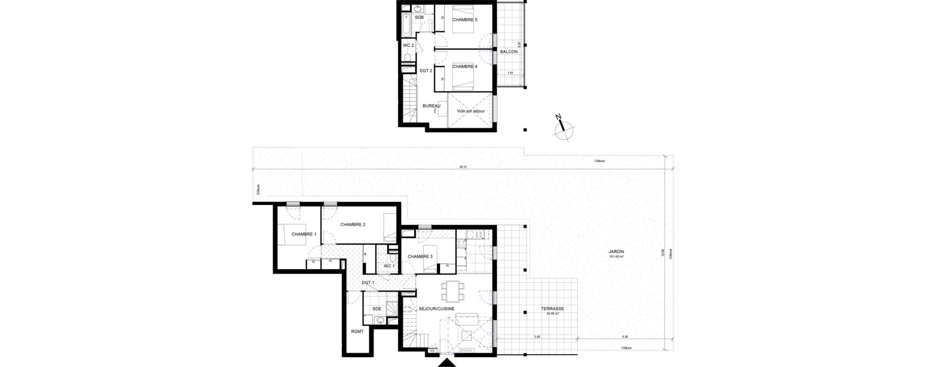 Duplex T6 de 128,61 m2 &agrave; Rueil-Malmaison Richelieu - ch&acirc;taigneraie