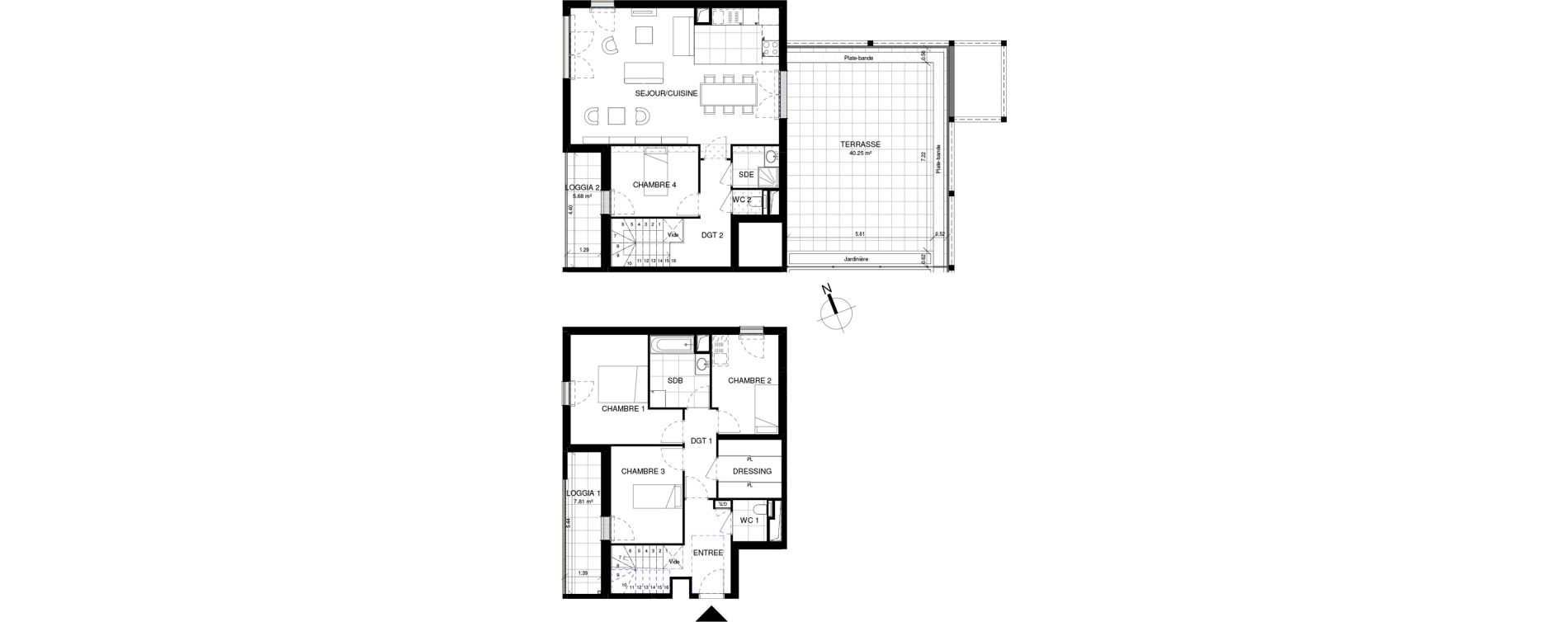 Duplex T5 de 120,90 m2 &agrave; Rueil-Malmaison Richelieu - ch&acirc;taigneraie