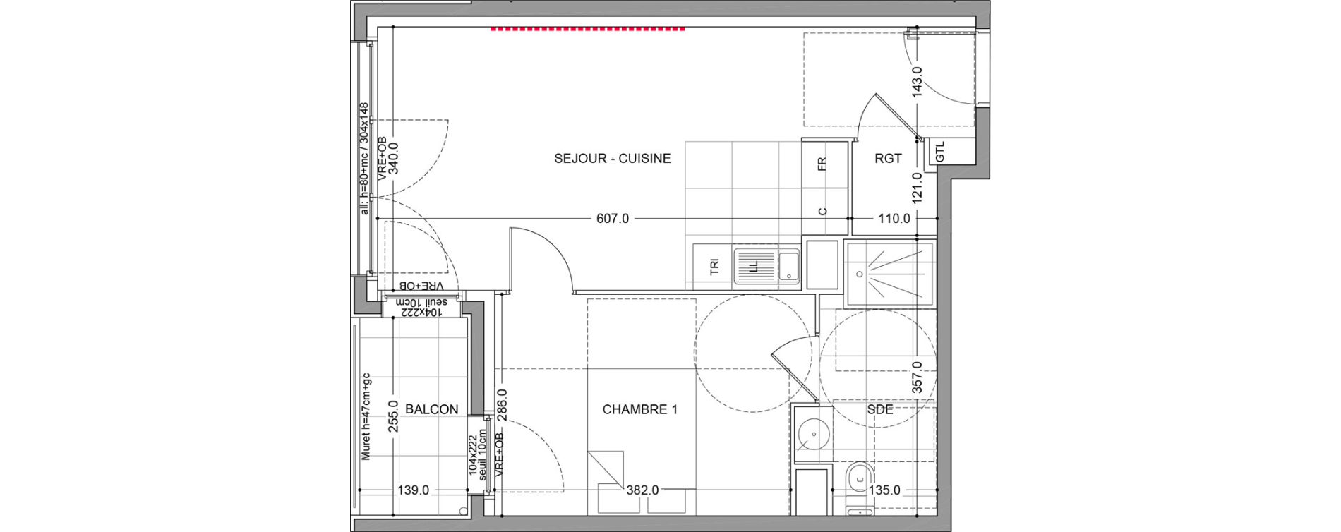 Appartement T2 de 40,60 m2 &agrave; Rueil-Malmaison L'arsenal